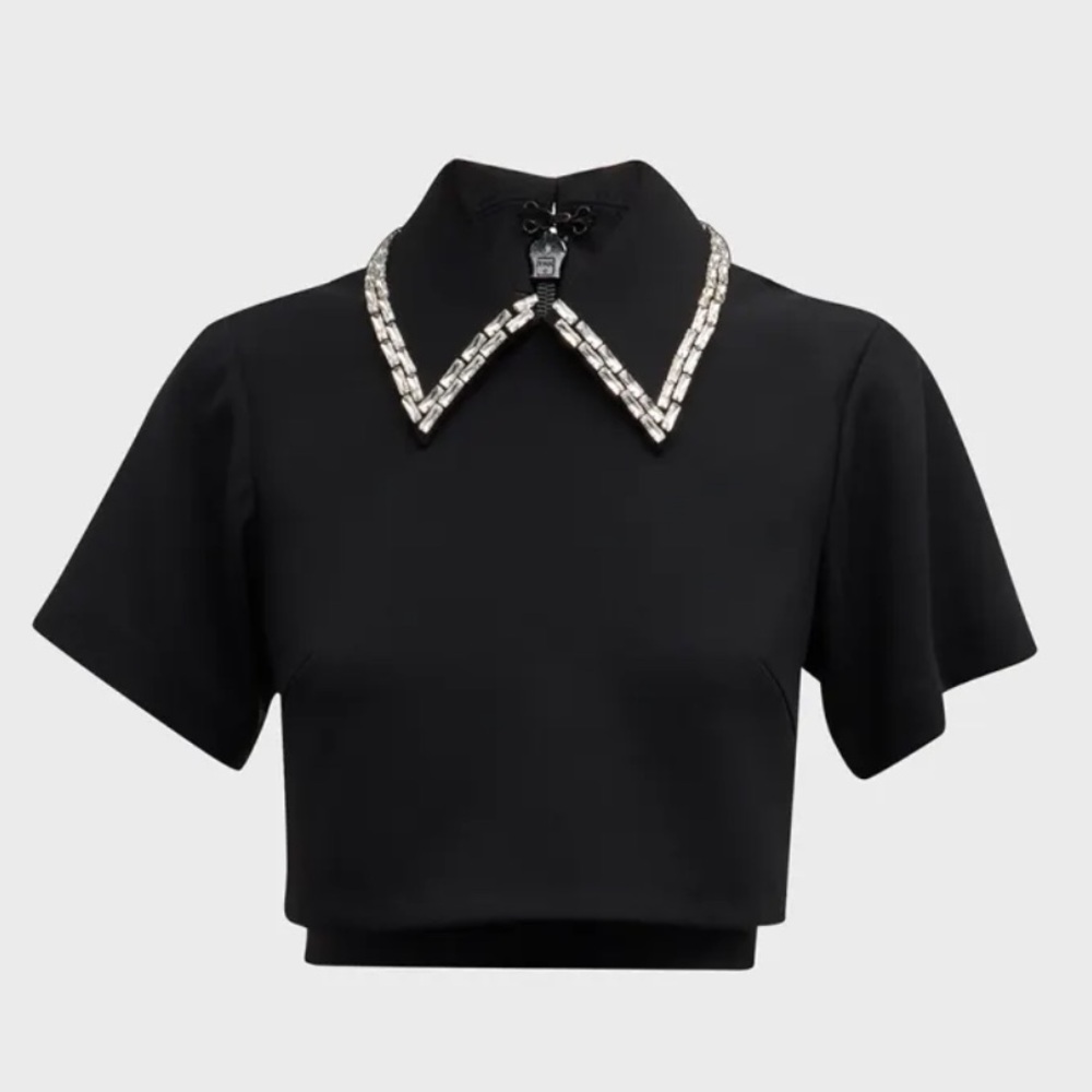 A.L.C. Lark Jeweled-Embellished Crop Top